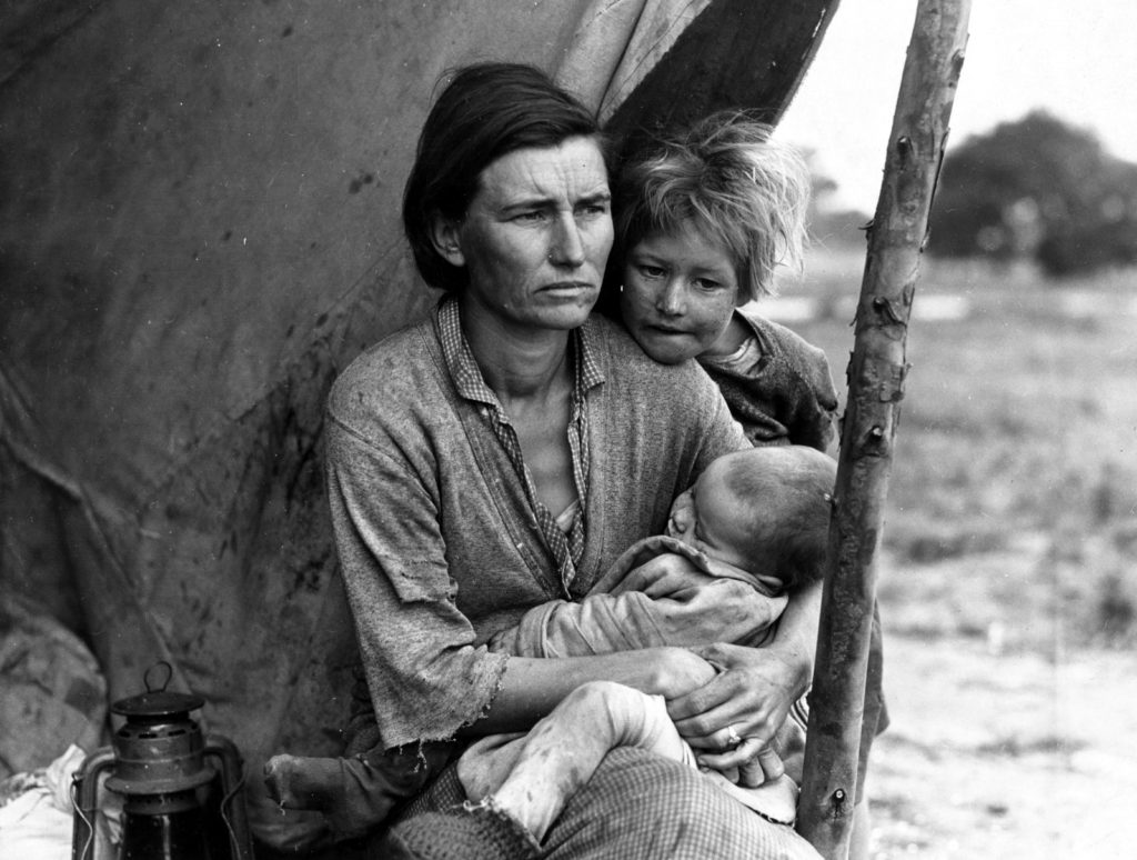 Famiglia di braccianti, California, 1936